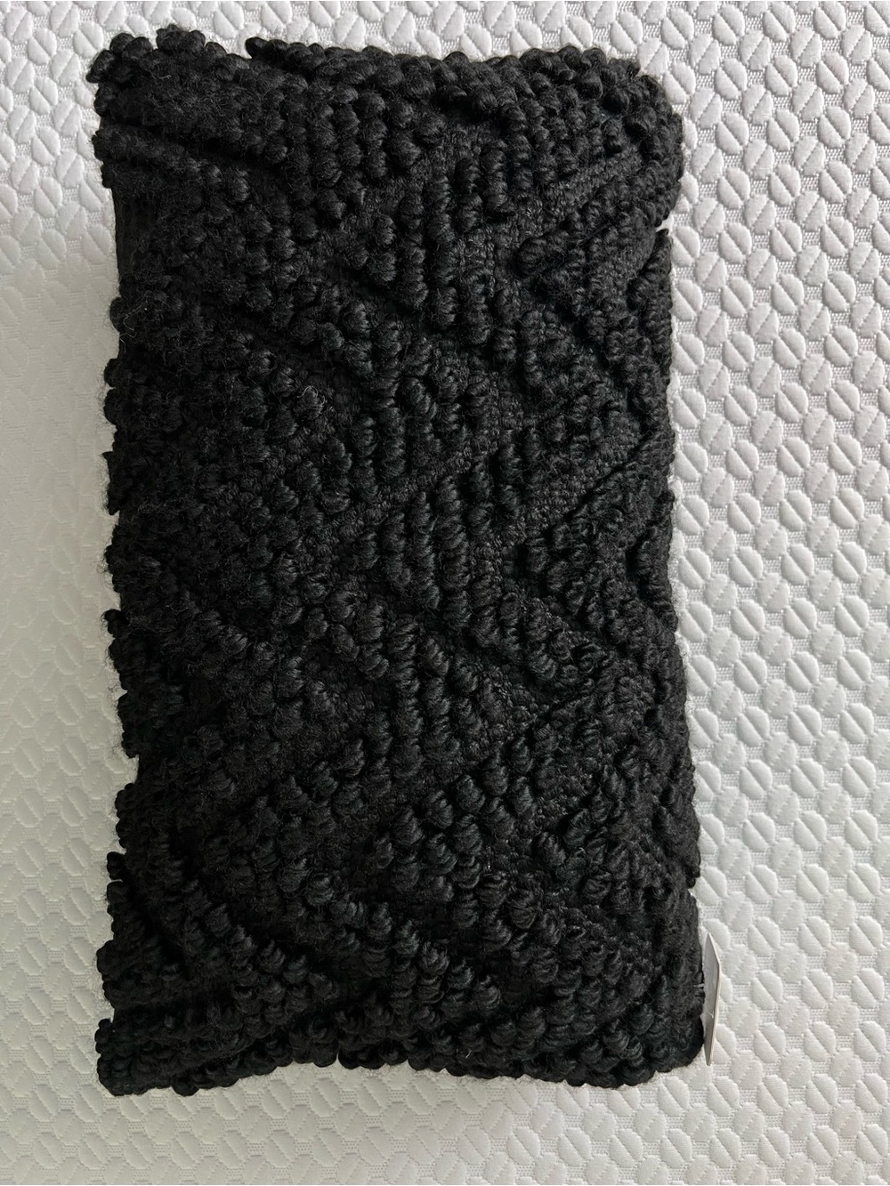 HOBBY LOBBY Chevron Black Textured Lumbar Pillow 12x20 Inches New